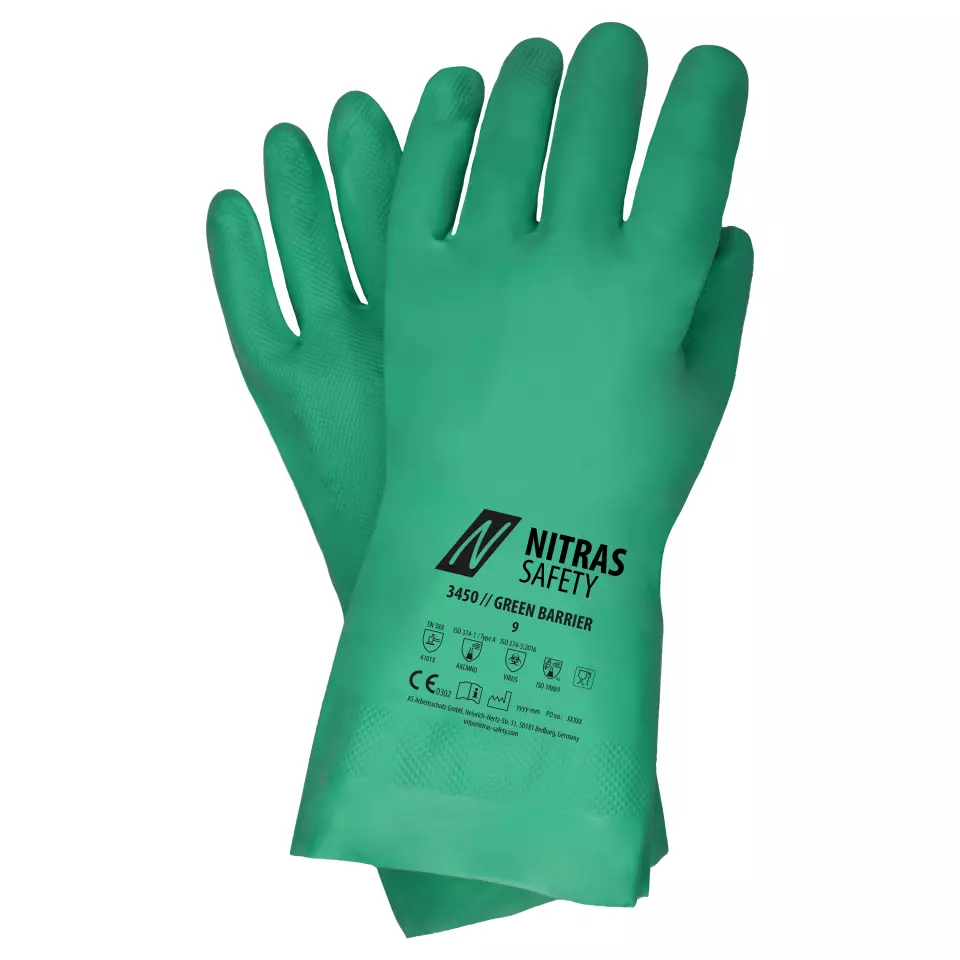 NITRAS 3450, GREEN BARRIER Chemical Protective Gloves, Green, image 1, gallery thumbnail