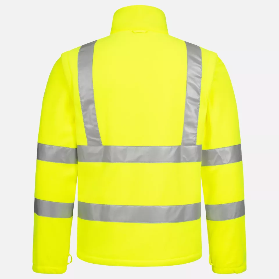 Nitras 7061-4000, MOTION TEX VIZ High-Visibility Fleece Jacket, Neon Yellow, image 2, gallery thumbnail