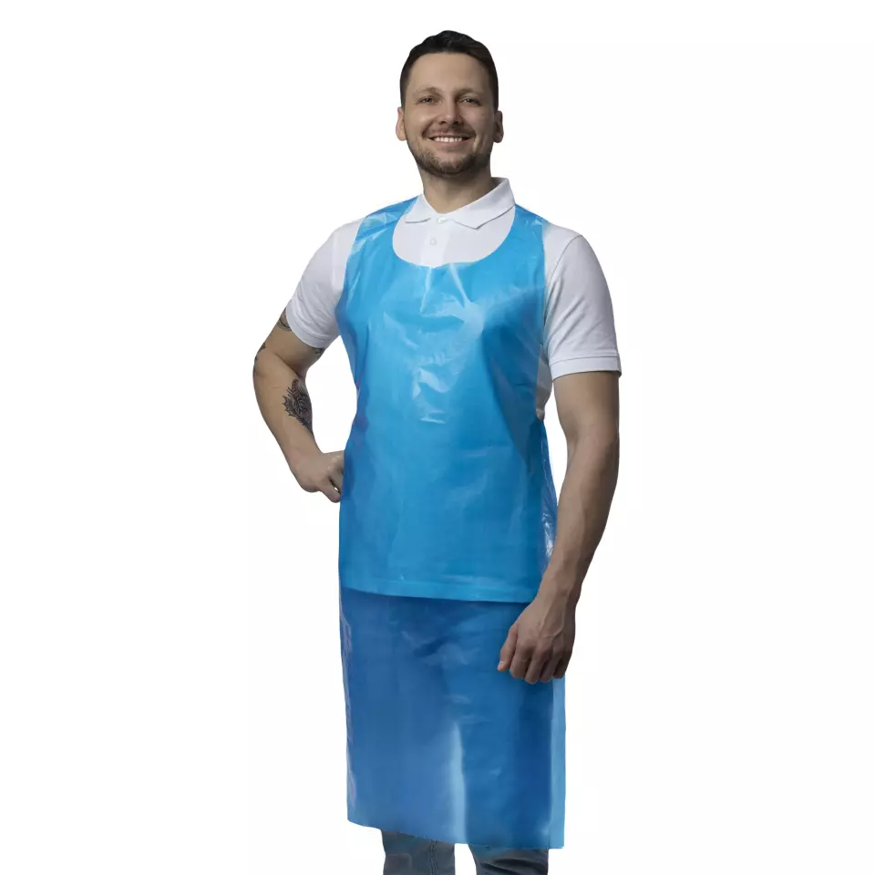 Nitras Medical 4275, PE aprons, blue, image 1, gallery thumbnail
