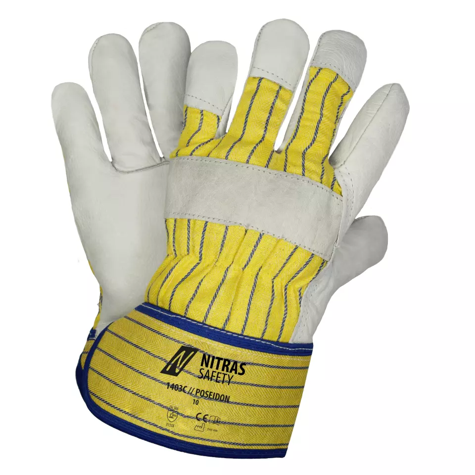 NITRAS 1403C, POSEIDON Cow Grain Leather Gloves, Size 10, image 1, gallery thumbnail