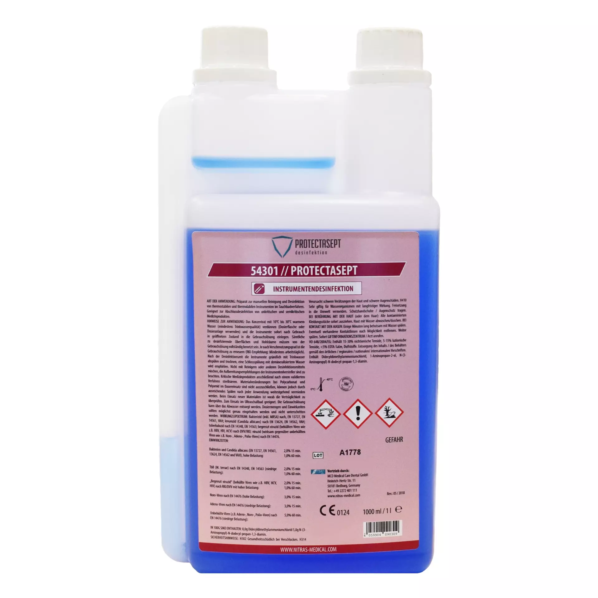 Nitras Medical 54301, PROTECTASEPT IN instrument desinfection, 1,000 ml, image 1