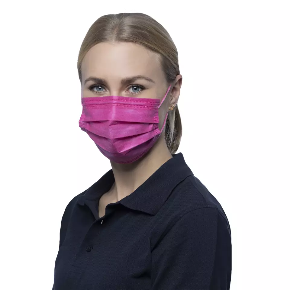 Nitras Medical 004339, SOFT PROTECT PLUS medical face mask, pink, image 1, gallery thumbnail