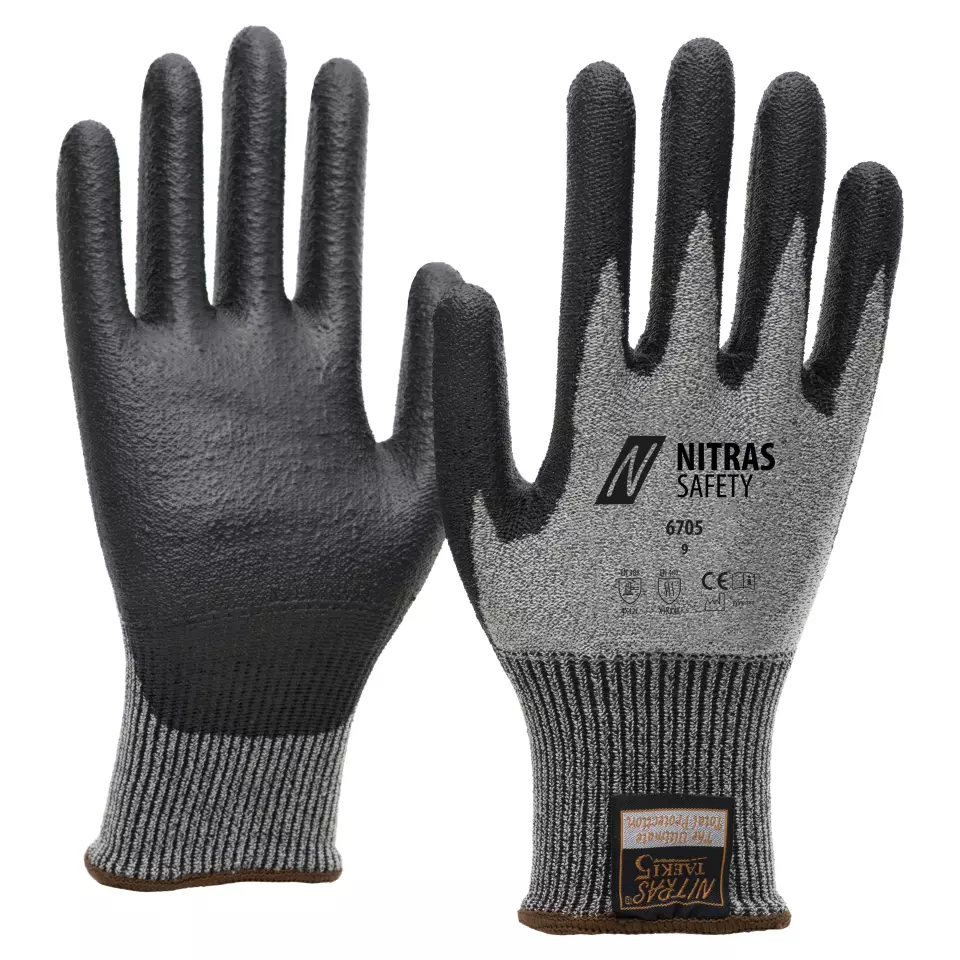 NITRAS 6705, TAEKI Cut protection Gloves, Grey, image 1, gallery thumbnail