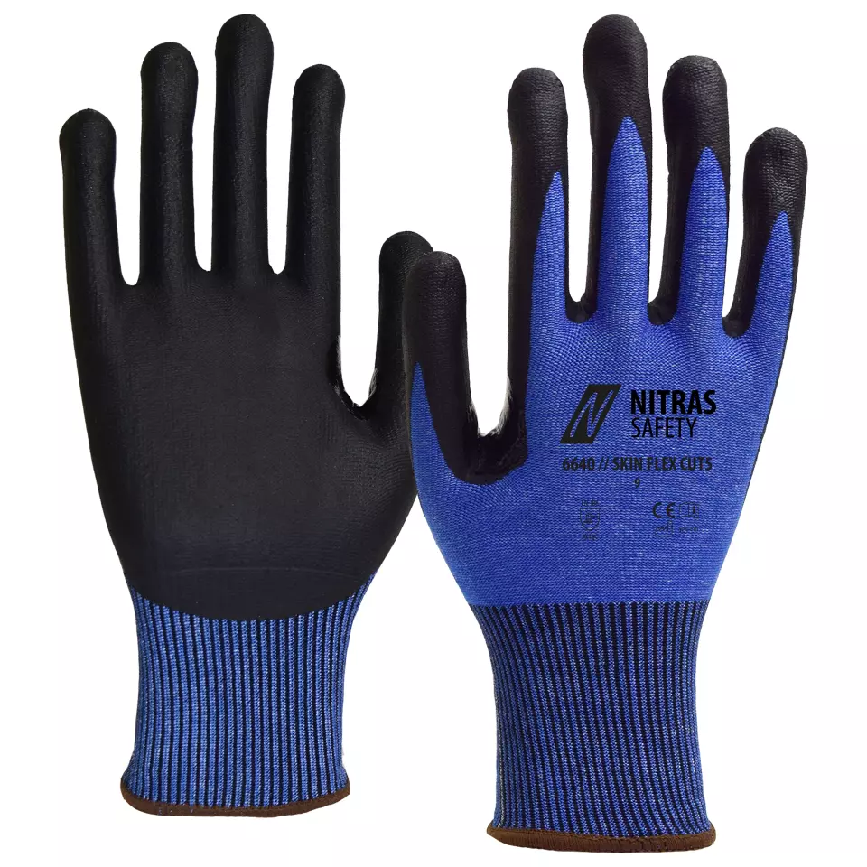 NITRAS 6640, SKIN FLEX CUT5 Cut protection Gloves, Blue, image 1, gallery thumbnail