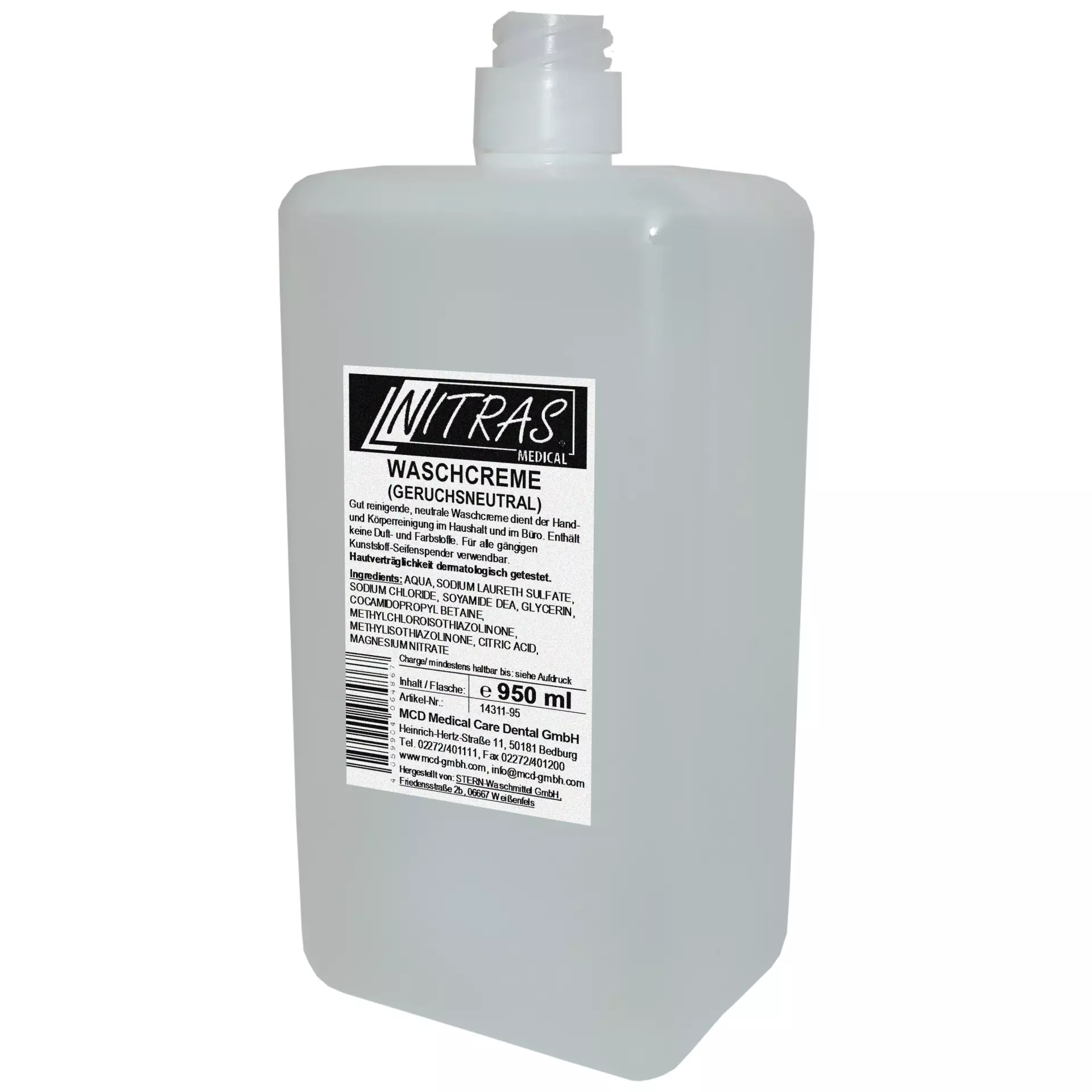Nitras Medical 5950, Washing cream, odorless, 1000 ml, image 1
