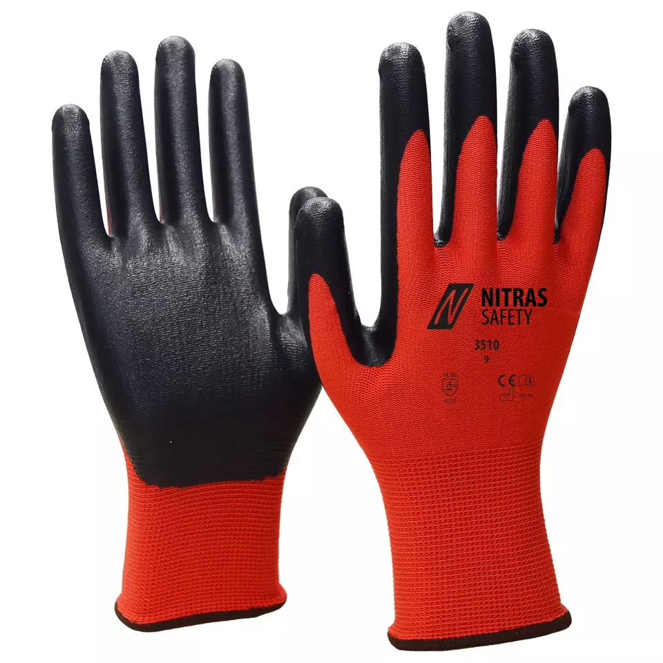 NITRAS 3510, Nylon-Handschuhe, Rot, image 1, gallery thumbnail
