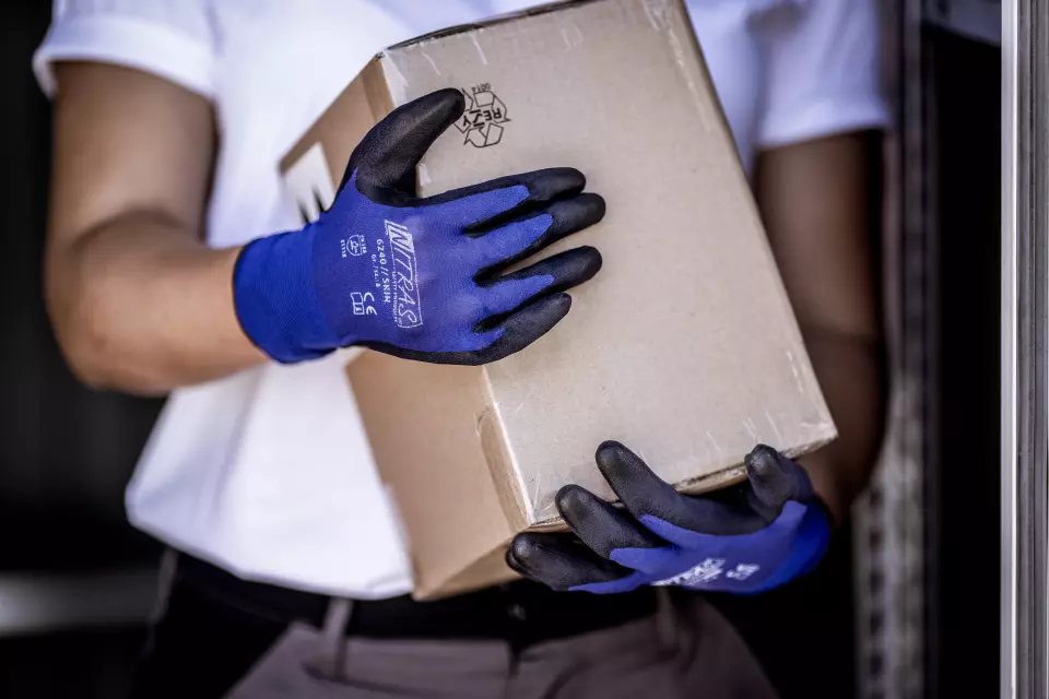 NITRAS 6240, SKIN Nylon Gloves, Blue, image 2, gallery thumbnail