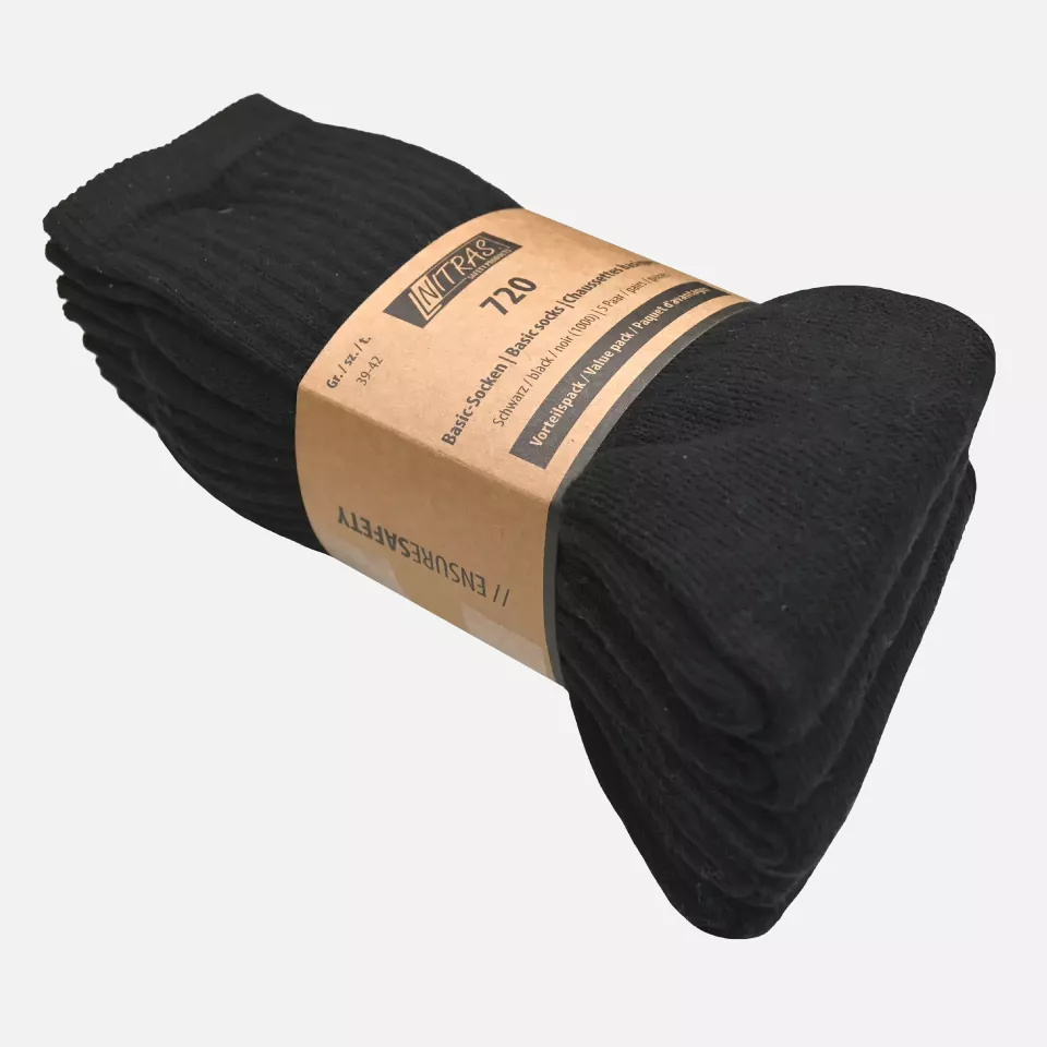 Nitras 720-1000, Basic Socks Cotton / Polyester /elastane, Black, image 2, gallery thumbnail