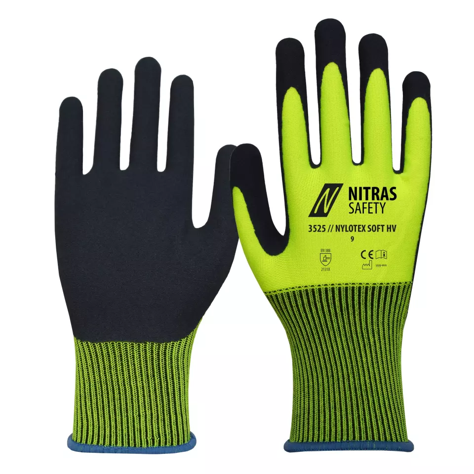 NITRAS 3525, NYLOTEX SOFT HV Nylon-Handschuhe, Neongelb, image 1, gallery thumbnail