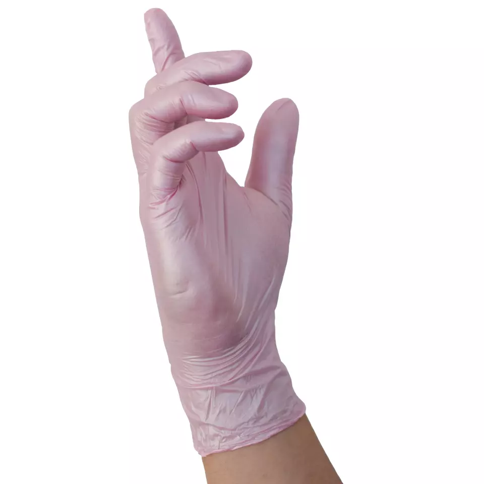 Nitras Medical 8304, GLAMOUR WAVE nitrile disposable gloves, light pink, image 2, gallery thumbnail