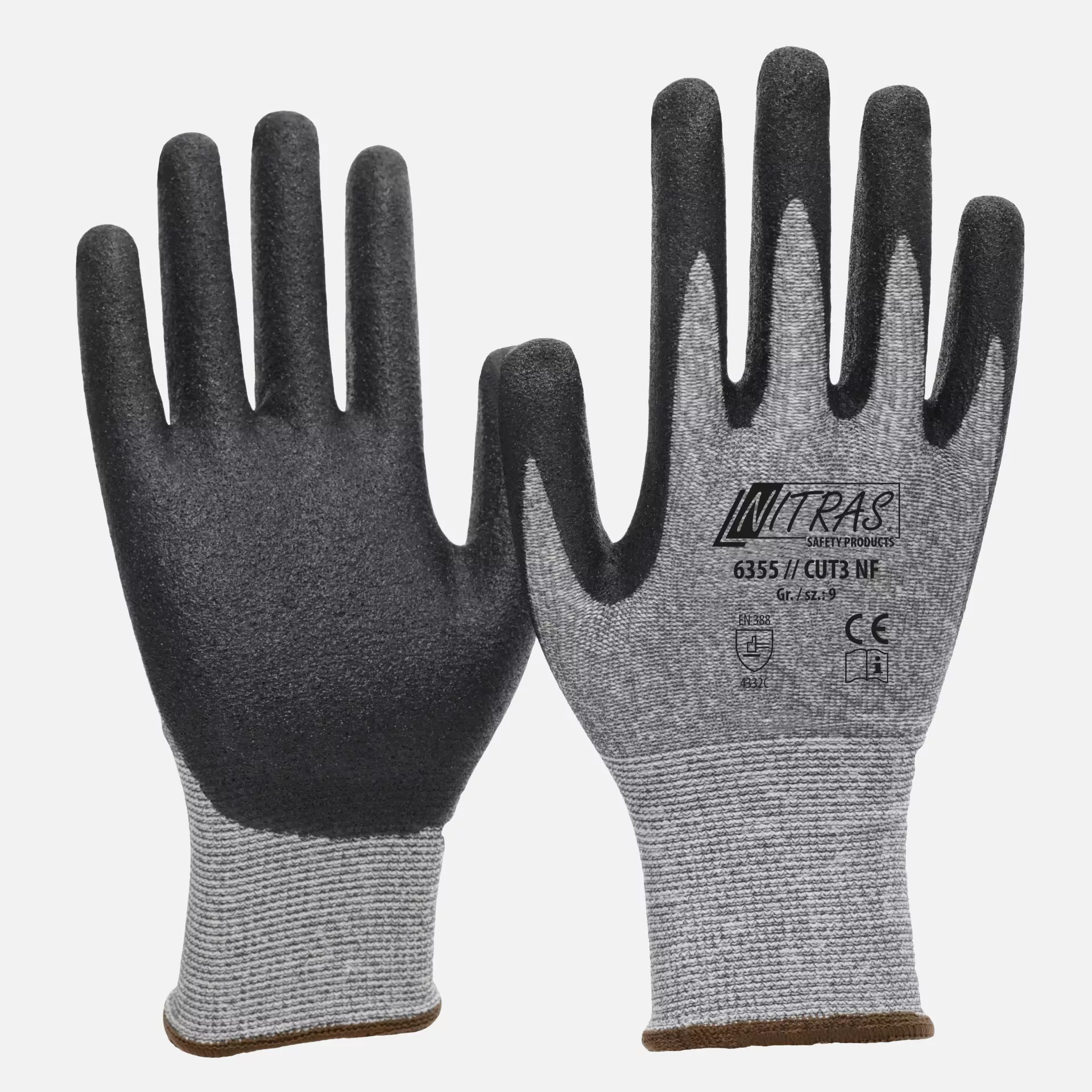 Nitras 6355, CUT3 NF Cut protection Gloves, Grey, image 1