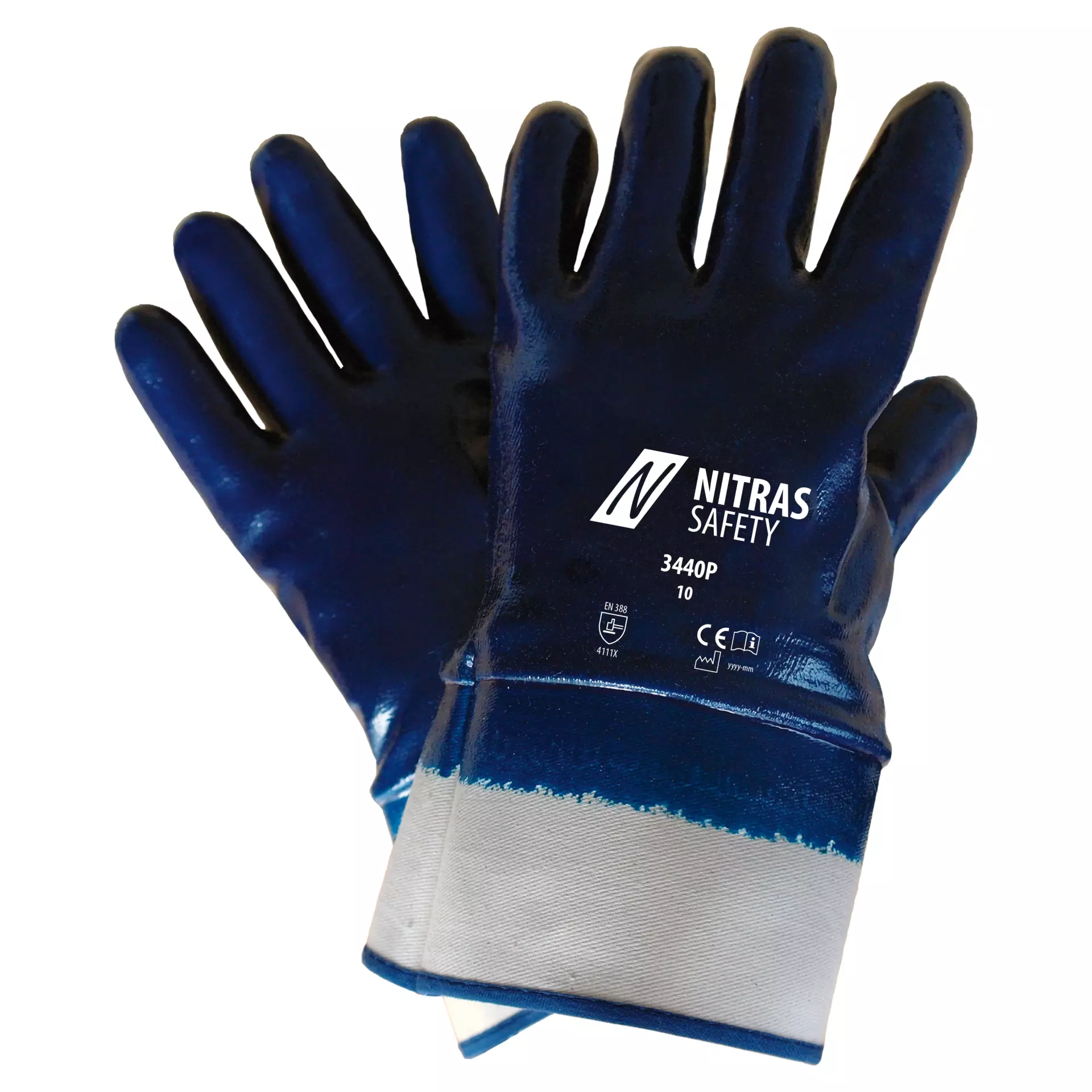 NITRAS 3440P, Premium Nitrile Gloves, White, image 1