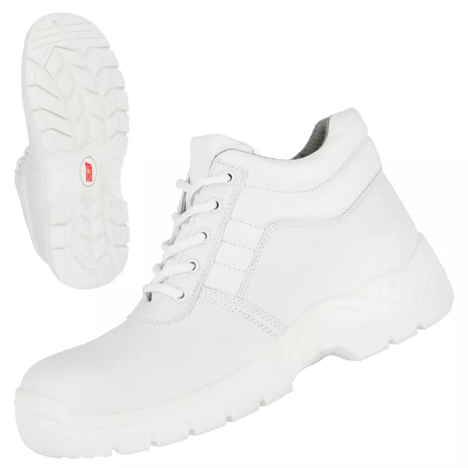 NITRAS 7256, CLEAN STEP MID S2 Safety Boots, White, image 1, gallery thumbnail
