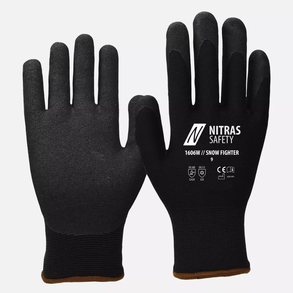 Nitras 1606W, SNOW FIGHTER Winter Gloves, Black, image 1, gallery thumbnail