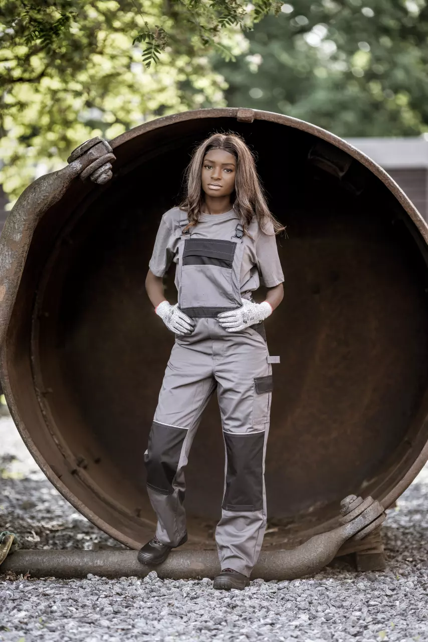 Nitras 7522, MOTION TEX LIGHT Latzhose, Grau, image 3, gallery thumbnail