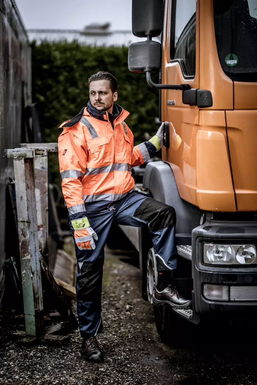 Nitras 7140, MOTION TEX VIZ PLUS Reflective Pilot Jacket, Neon Orange, image 3, gallery thumbnail