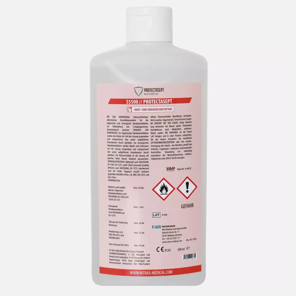 Nitras Medical 55500, PROTECTASEPT SKIN skin/hand disinfection, 500ml, image 1, gallery thumbnail