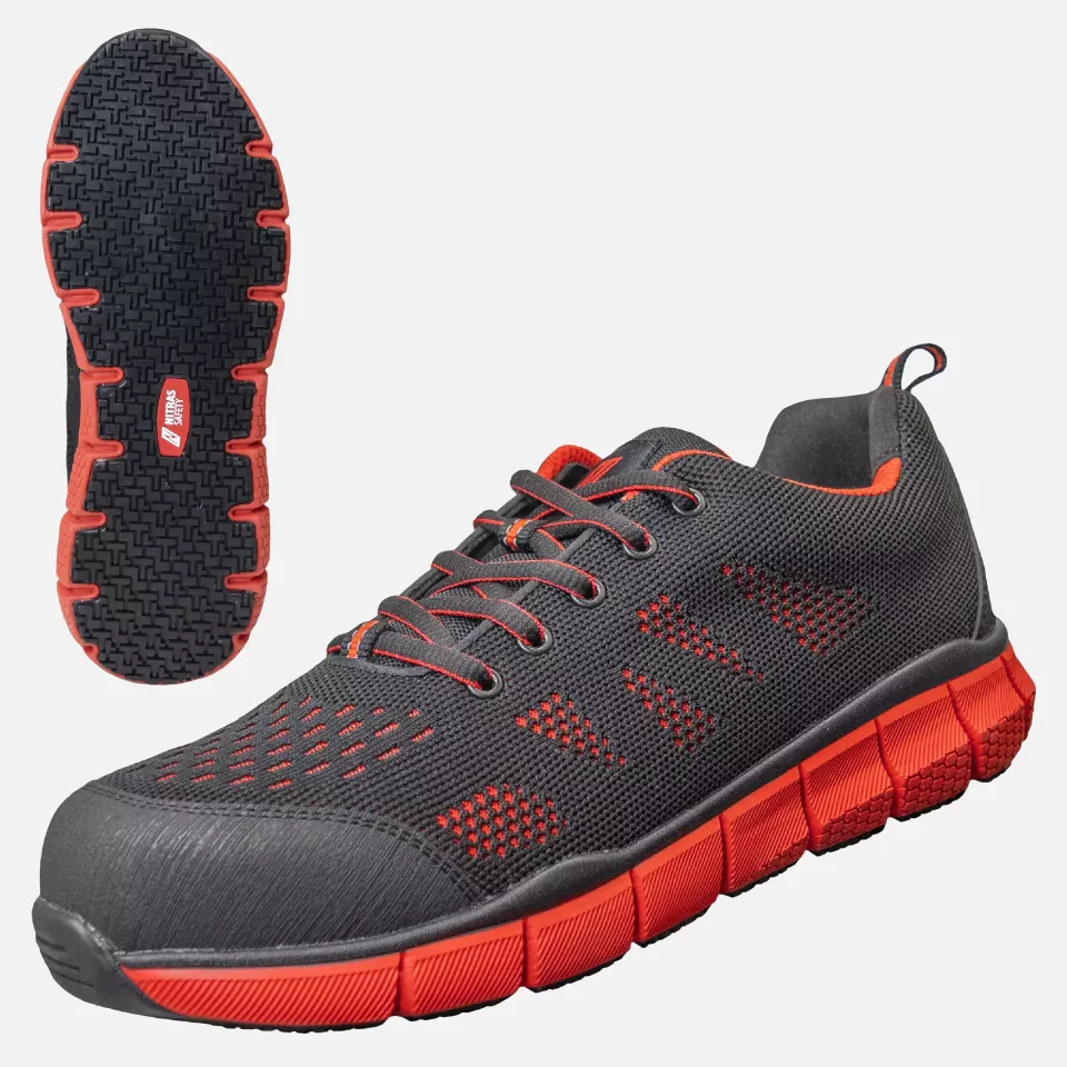 Nitras 7440-1060, SONIC STEP S1O Safety Shoes, Black/Red, image 1, gallery thumbnail