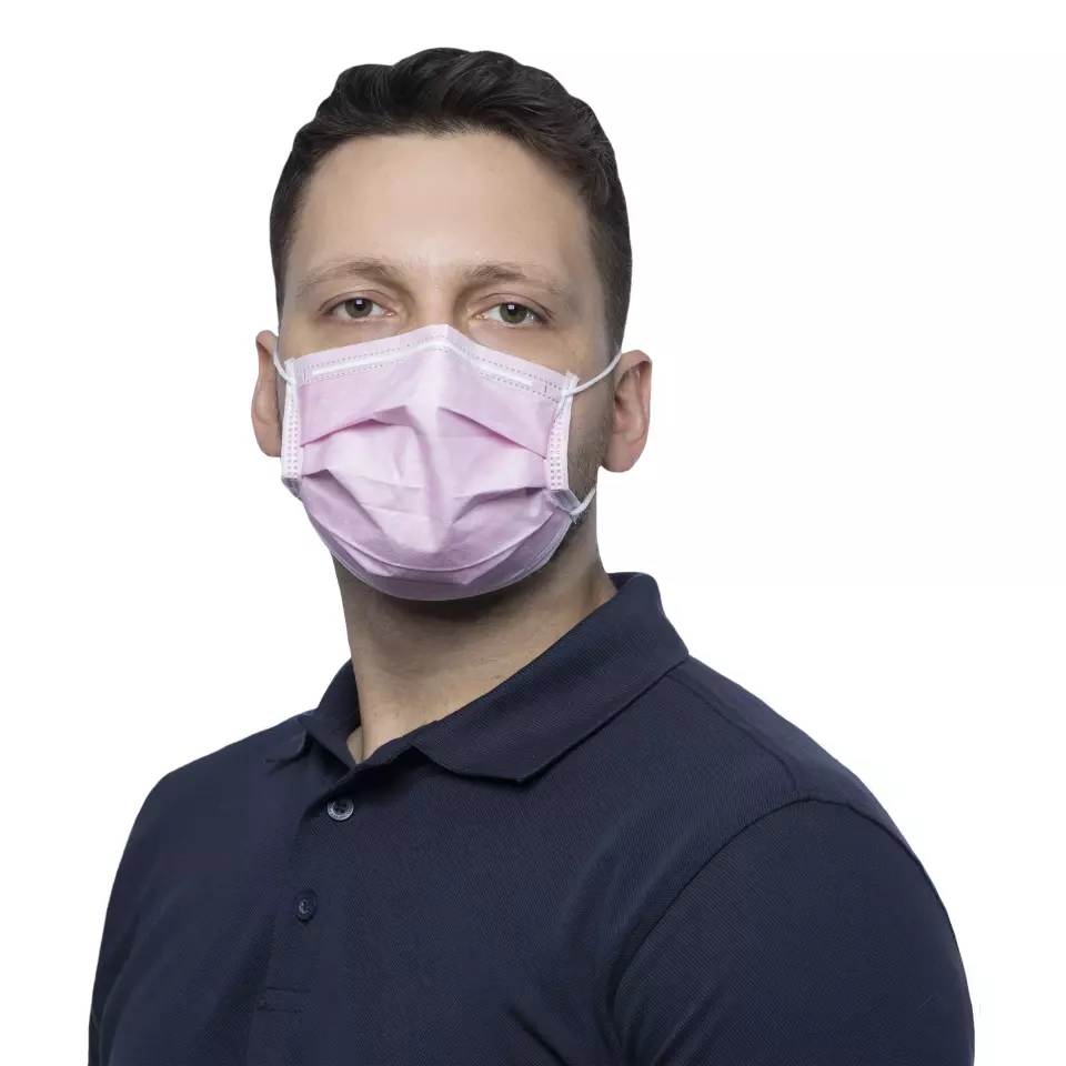 Nitras Medical 4334, PROTECT medical face mask, light pink, image 1, gallery thumbnail
