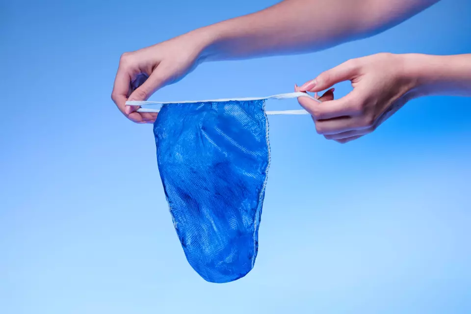 Nitras Medical 4830, Disposable thongs, Polypropylene, blue, image 2, gallery thumbnail