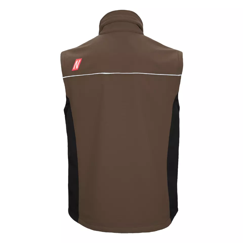 NITRAS 7167, MOTION TEX LIGHT Softshell Waistcoat, Brown, image 2, gallery thumbnail
