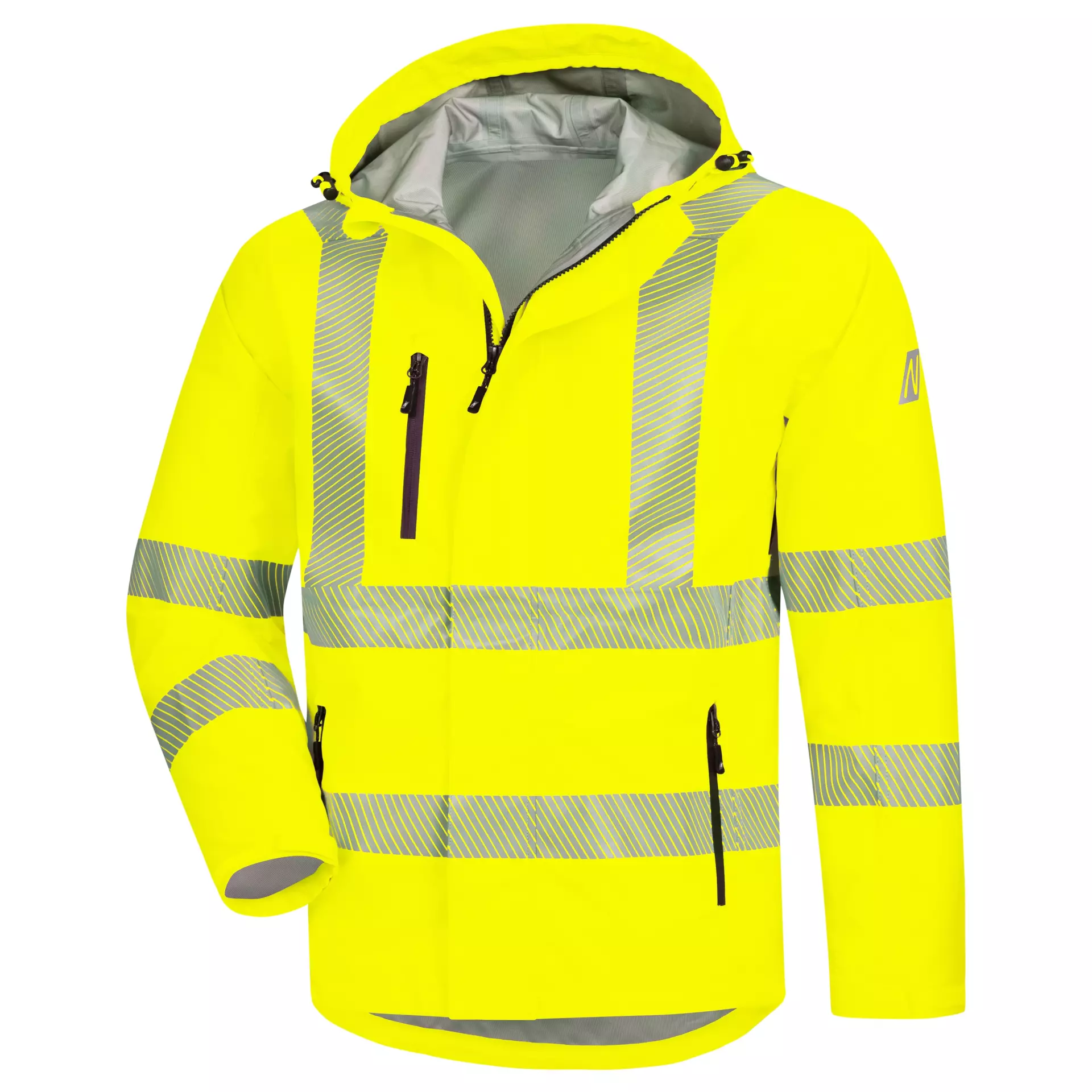 Nitras 7177-4000, MOTION TEX VIZ PLUS High-Visibility Rain Jacket, Neon Yellow, image 1