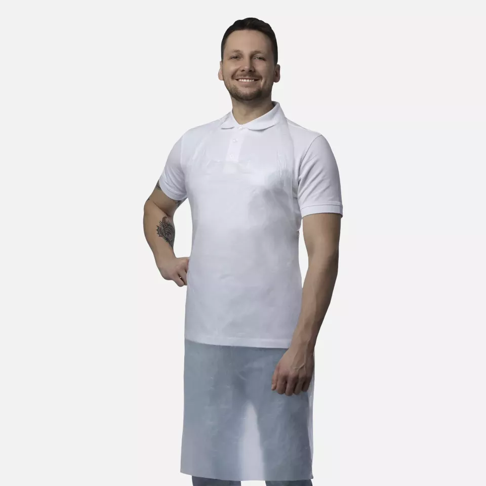 Nitras Medical 4240, PE aprons, white, image 1, gallery thumbnail