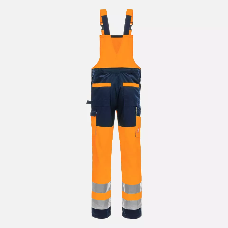 Nitras 7572-4121, MOTION TEX VIZ Reflective Bib Pants, Neon Orange, image 1, gallery thumbnail