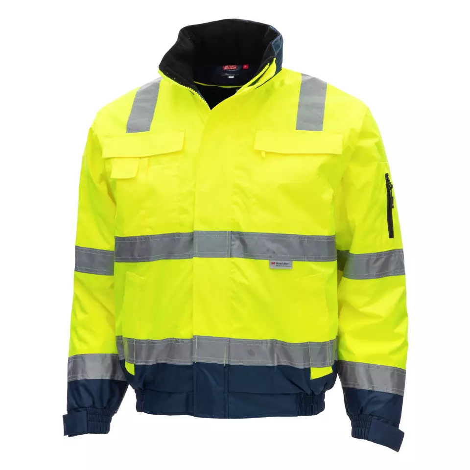 Nitras 7141, MOTION TEX VIZ PLUS Reflective Pilot Jacket, Neon Yellow, image 1, gallery thumbnail