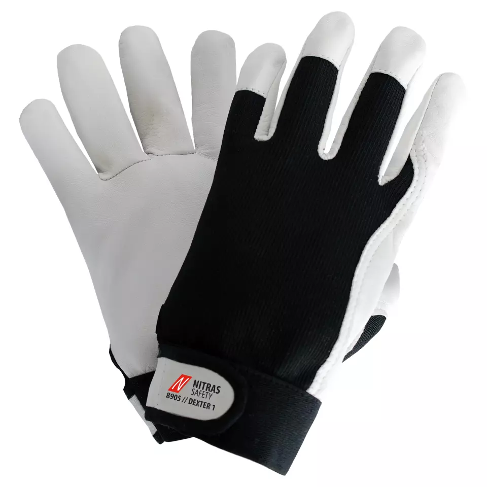 NITRAS 8905, DEXTER 1 Mechanic Gloves, Black, image 1, gallery thumbnail