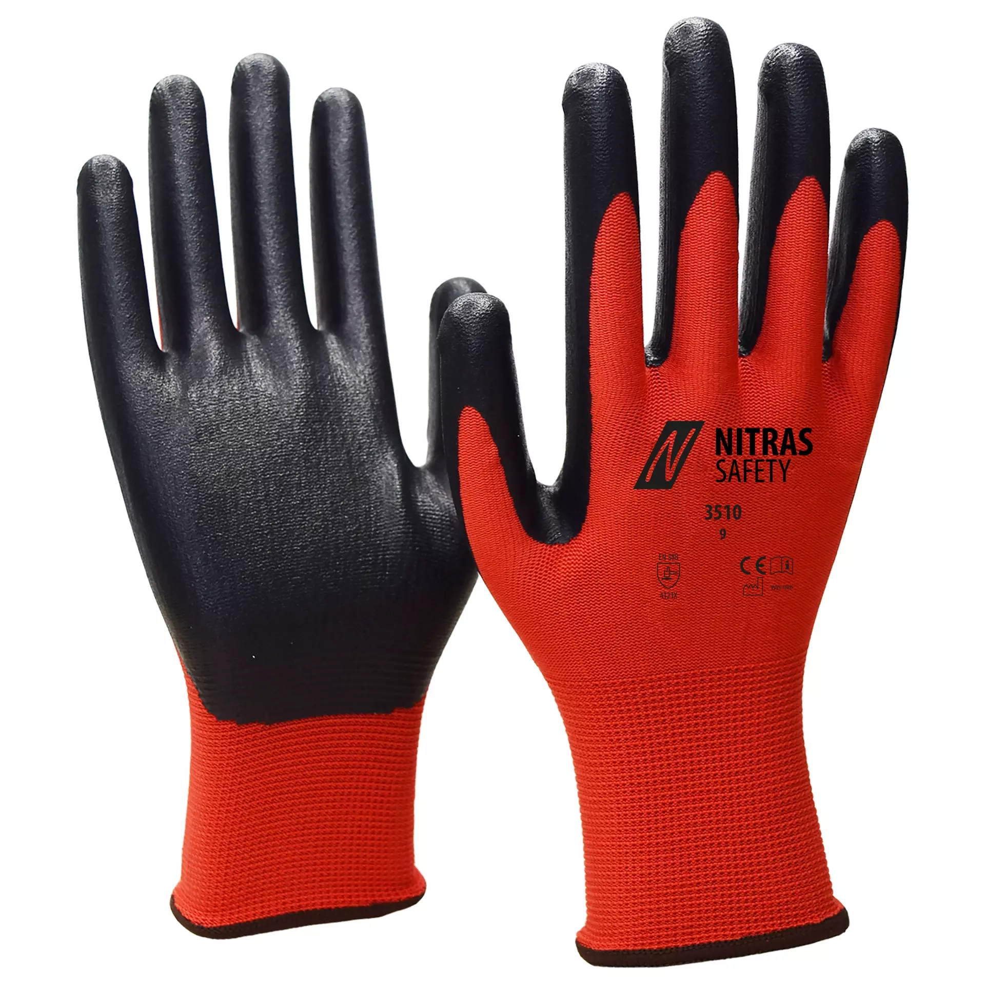 NITRAS 3510, Nylon-Handschuhe, Rot, image 1