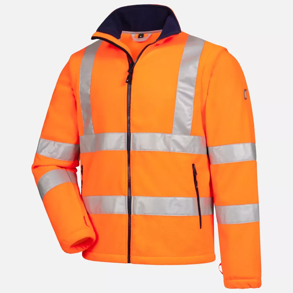 Nitras 7061-4100, MOTION TEX VIZ High-Visibility Fleece Jacket, Neon Orange, image 1, gallery thumbnail