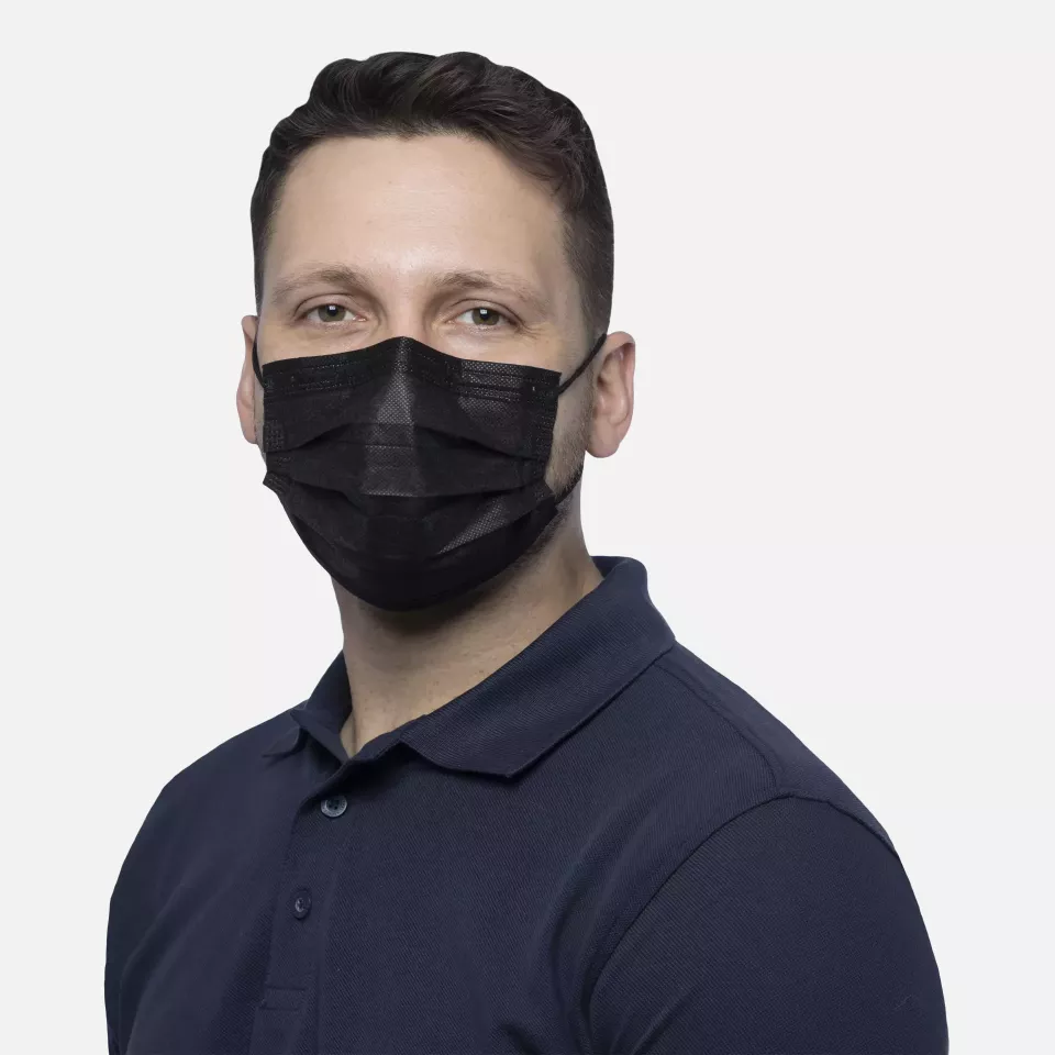 Nitras Medical 004338, SOFT PROTECT PLUS medical face mask, black, image 1, gallery thumbnail