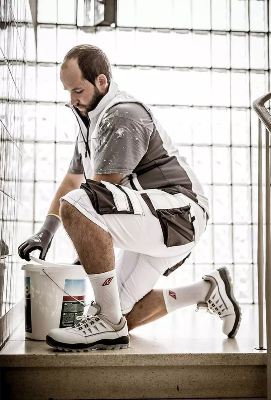 Nitras 7603, MOTION TEX PLUS Short Work Trousers, White, image 3, gallery thumbnail