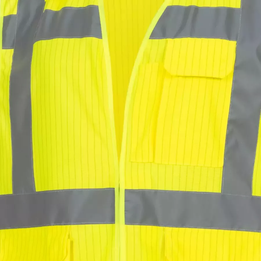 **Klettverschluss** ermöglicht es, die Weste schnell zu befestigen für eine bequeme, verstellbare Passform.