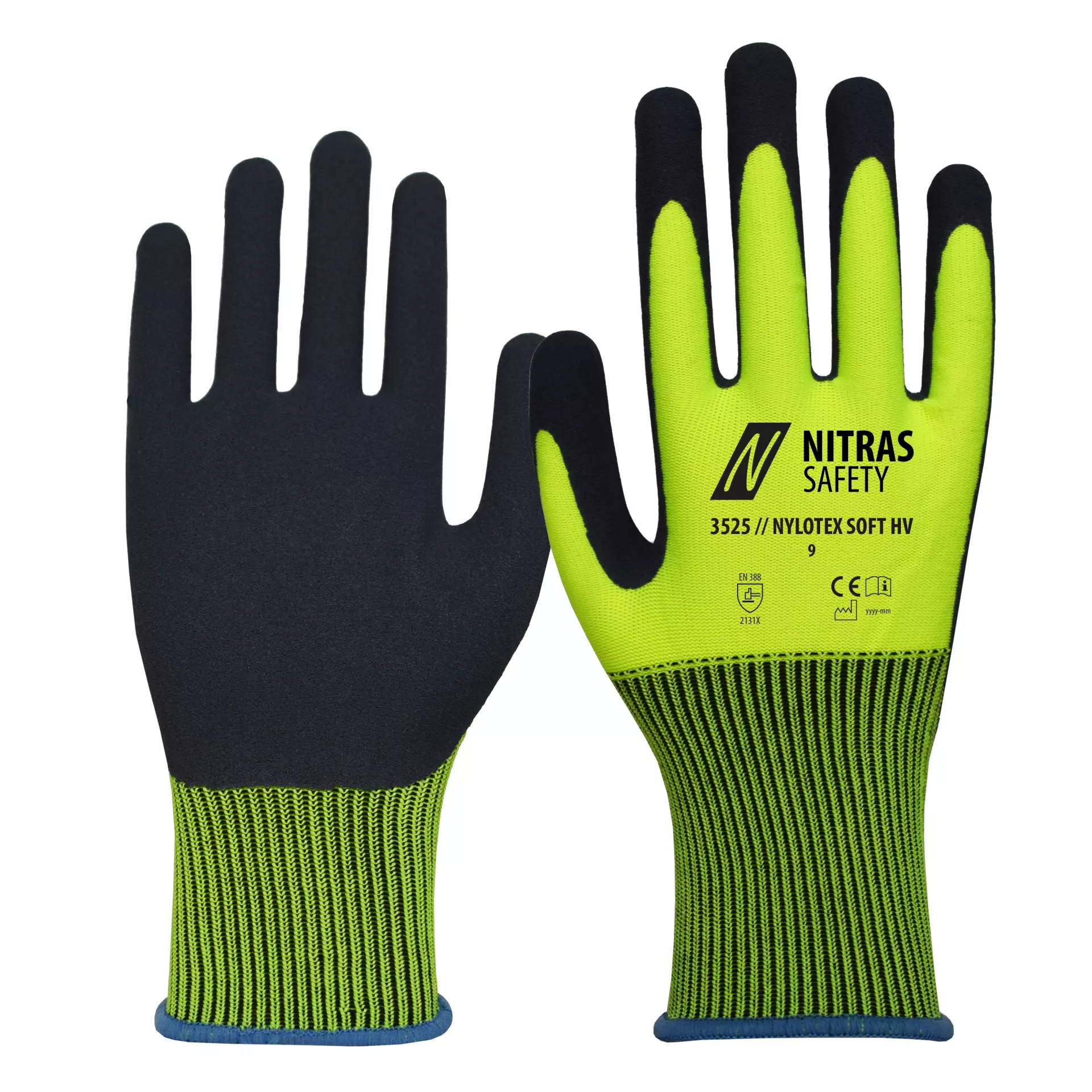 NITRAS 3525, NYLOTEX SOFT HV Nylon-Handschuhe, Neongelb, image 1