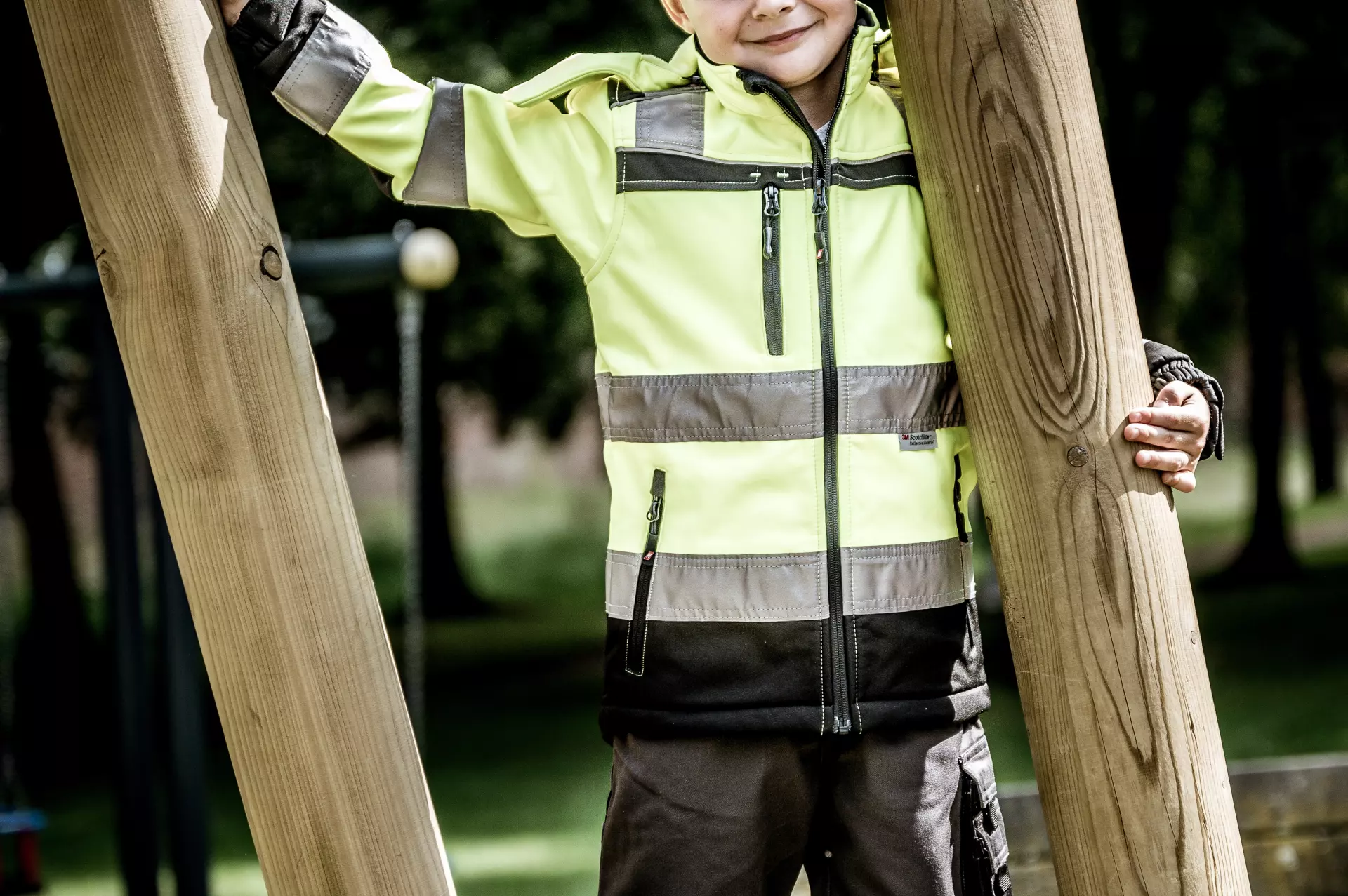 NITRAS 7171KIDS, MOTION TEX KIDS Reflective Softshell Jacket, Neon Yellow, image 3