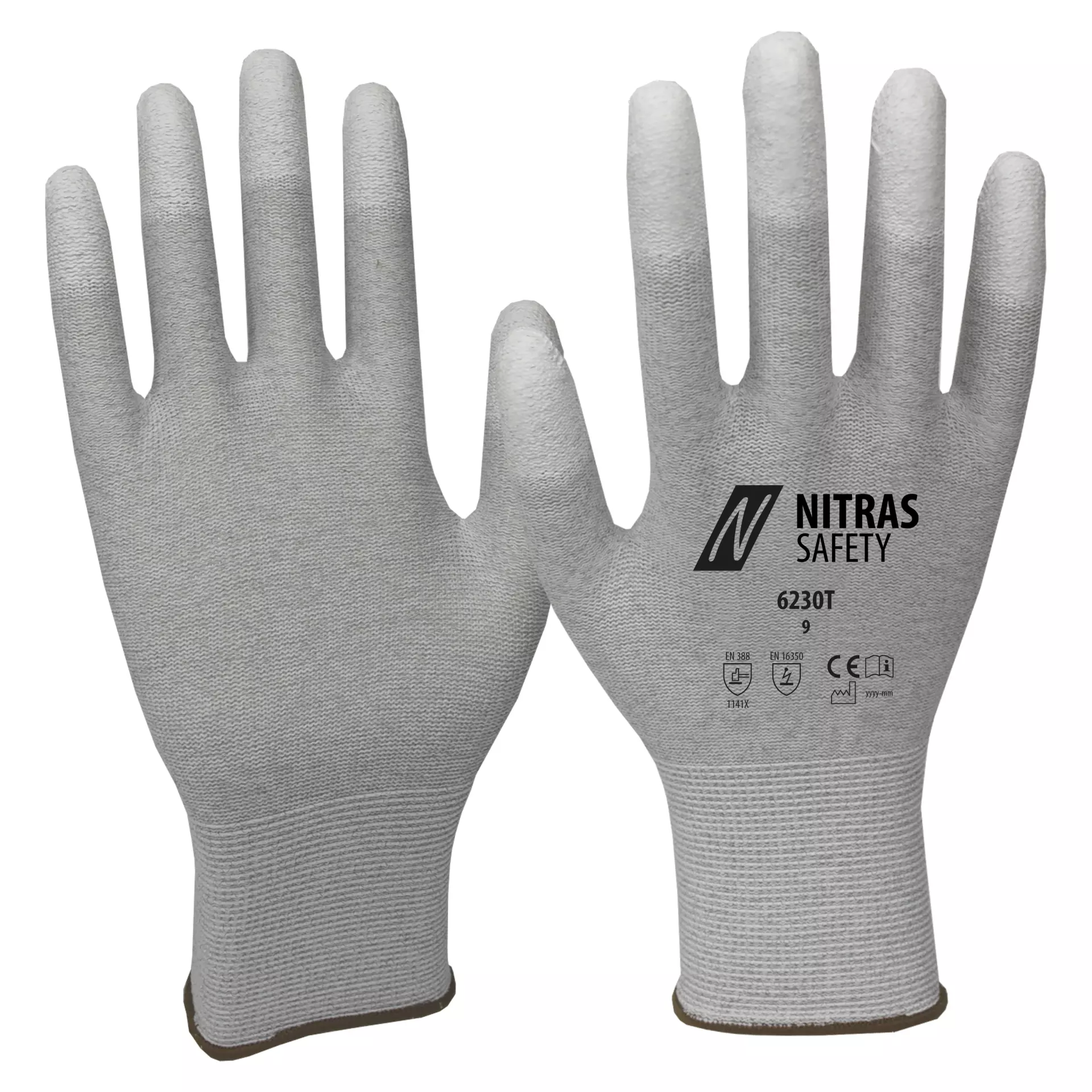 Nitras 6230T, Antistatic Gloves, Grey
