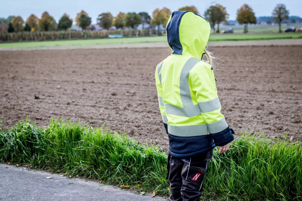 Nitras 7175KIDS-4021, MOTION TEX KIDS Reflective Winter Softshell Jacket, Neon Yellow, image 3, gallery thumbnail