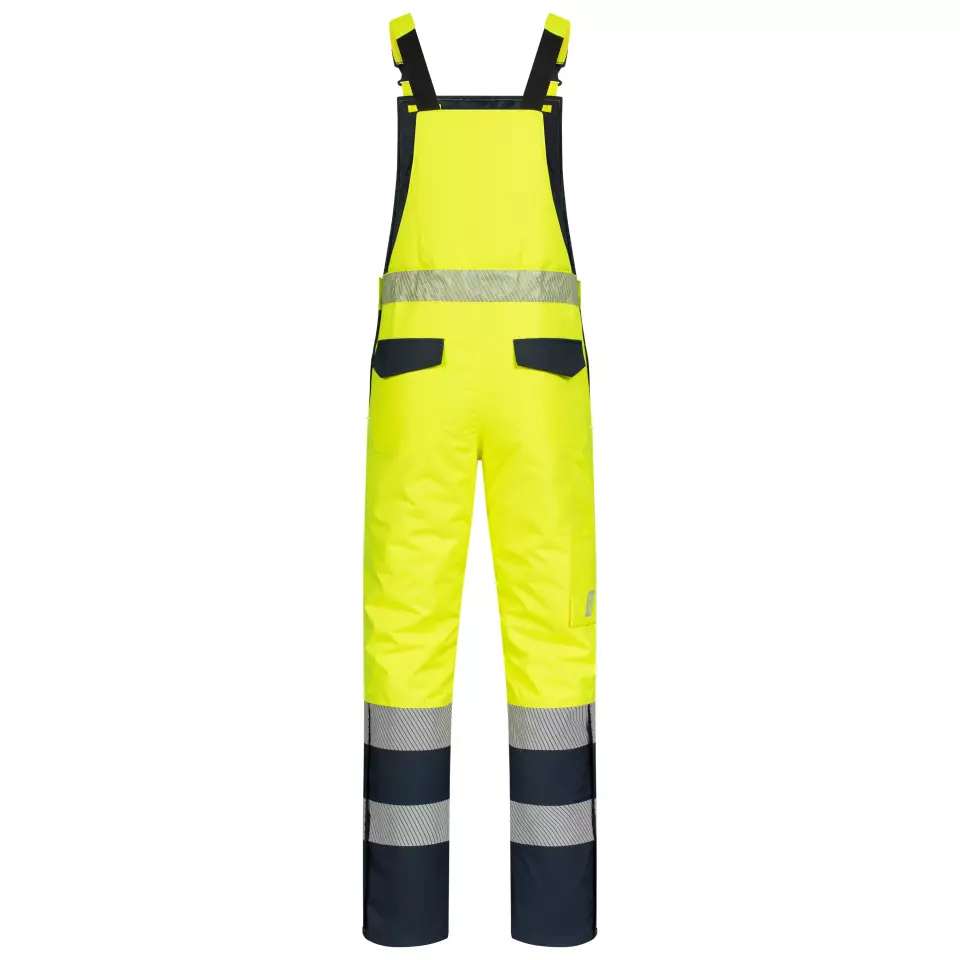 Nitras 7581-4021, MOTION TEX VIZ High-Visibility Winter Bib-Pants, Neon Yellow, image 2, gallery thumbnail