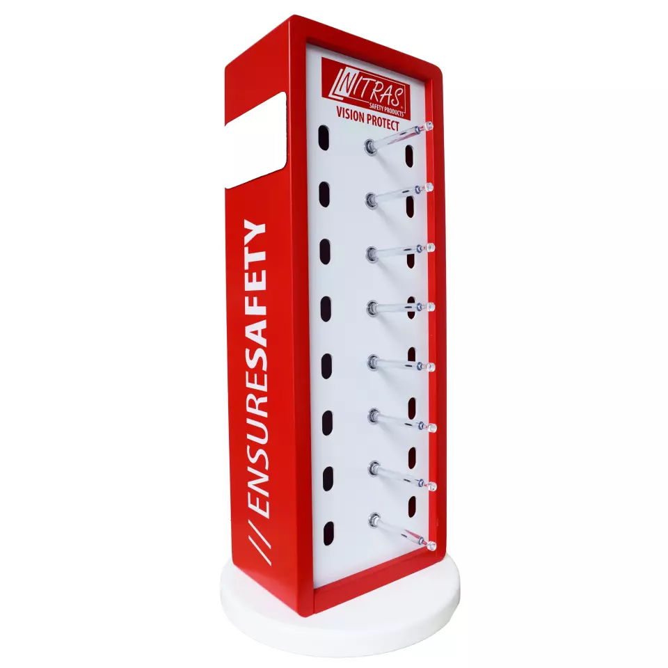 NITRAS 90D, Counter Display For Safety Glasses, Red, image 1, gallery thumbnail