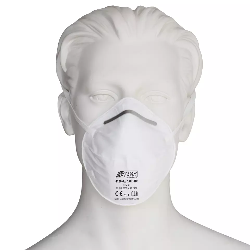Nitras 4120SI, SAFE AIR Respirator Mask, White, image 1, gallery thumbnail