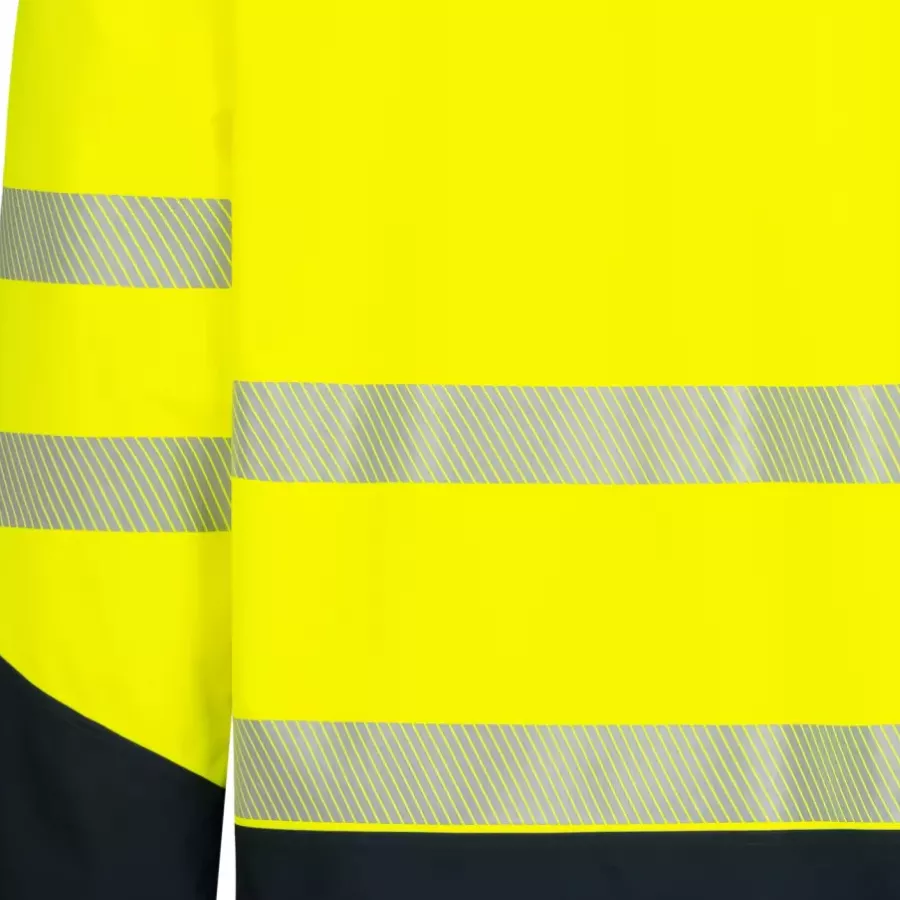 **Segmentierte Reflexstreifen** erhöhen die Sichtbarkeit und bleiben flexibel, damit Sie sich frei bewegen können.