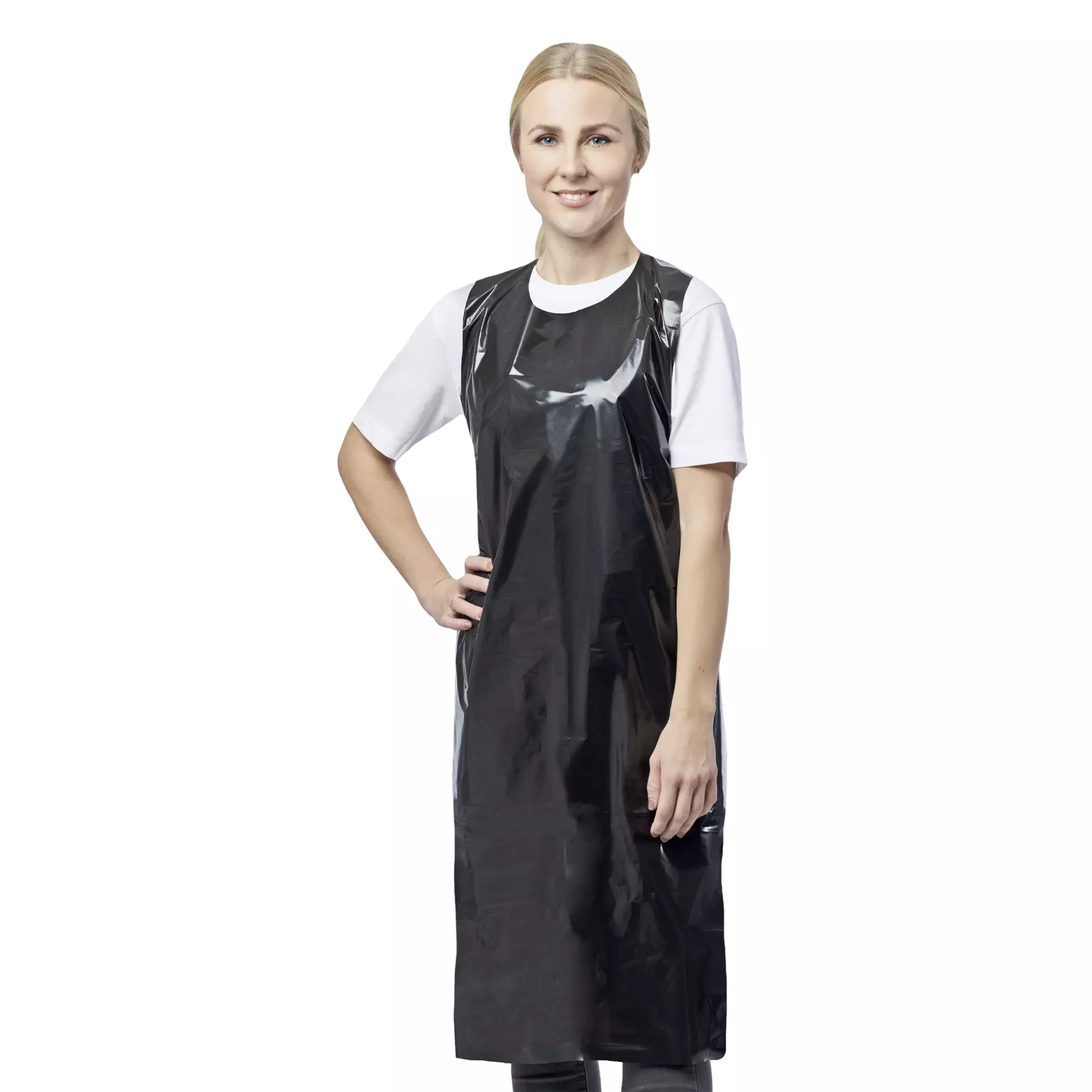 Nitras Medical 4237, PE aprons, black, image 1