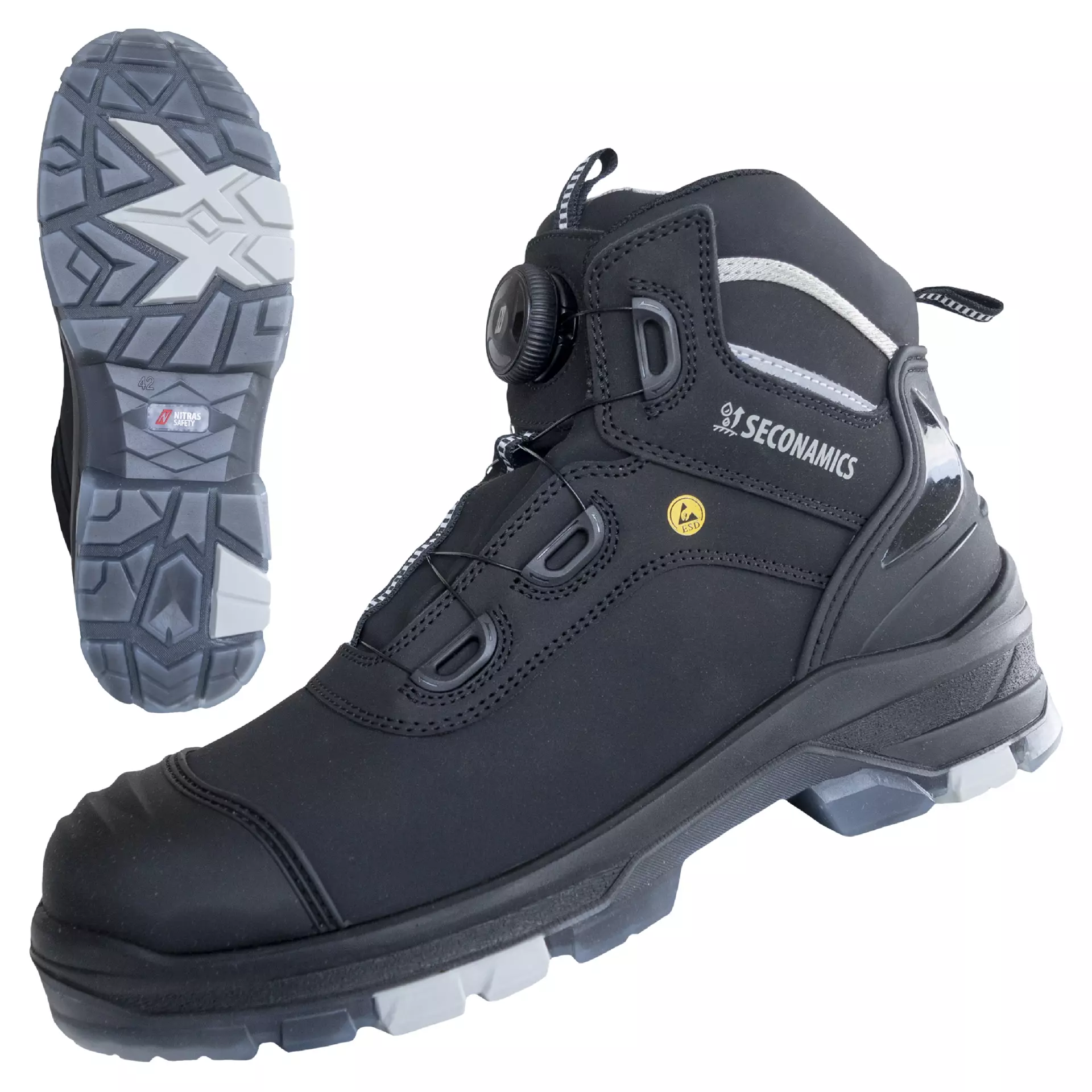 NITRAS 7220-1000, ULTIMATE STEP MID FIT S7S CI FO SC SR Half-Height Safety Boots, Black, image 1
