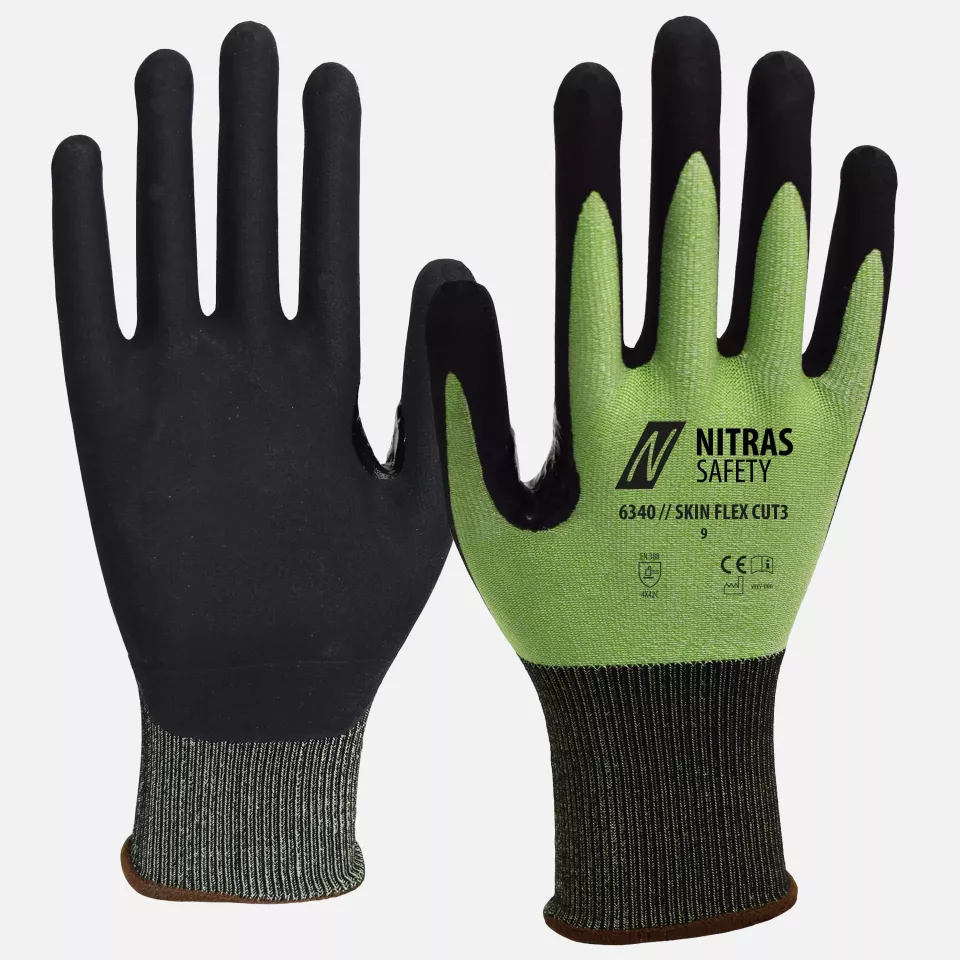 Nitras 6340, SKIN FLEX CUT3 Cut protection Gloves, Green, image 1, gallery thumbnail