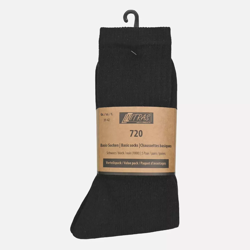 Nitras 720-1000, Basic Socks Cotton / Polyester /elastane, Black, image 1, gallery thumbnail