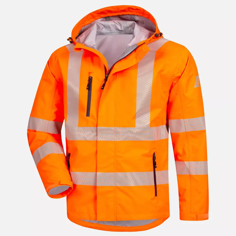 Nitras 7177-4100, MOTION TEX VIZ PLUS Warnschutz-Regenjacke, Neonorange, image 1, gallery thumbnail