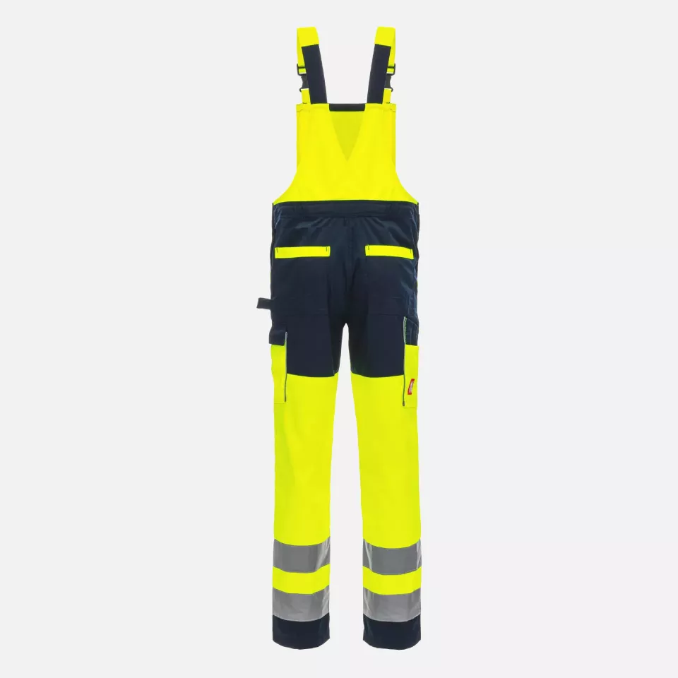 Nitras 7572-4021, MOTION TEX VIZ Reflective Bib Pants, Neon Yellow, image 2, gallery thumbnail
