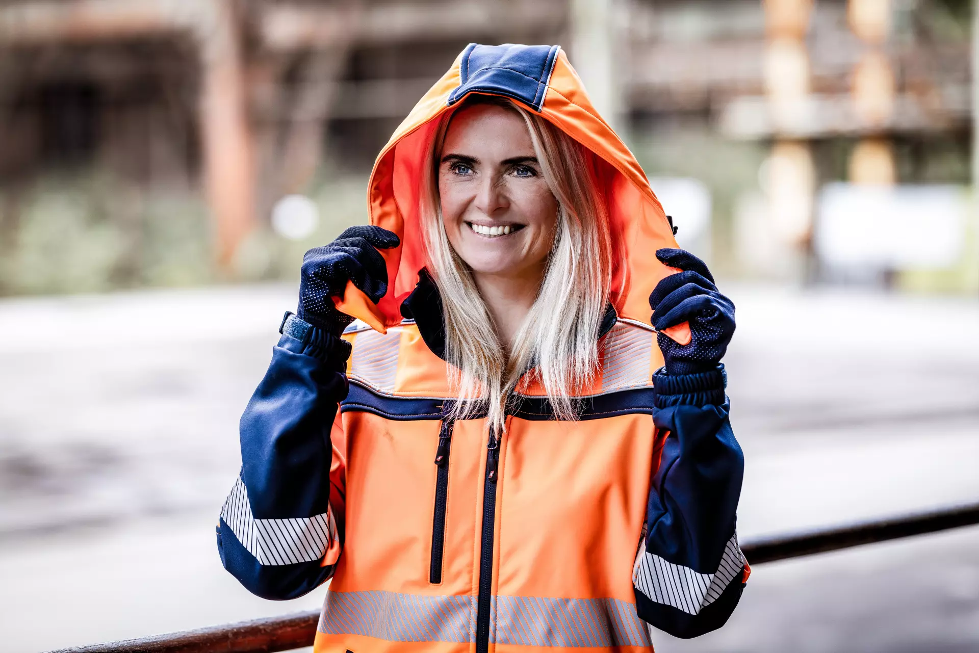 Nitras 7172-4121, MOTION TEX VIZ Reflective Softshell Jacket, Neon Orange, image 3